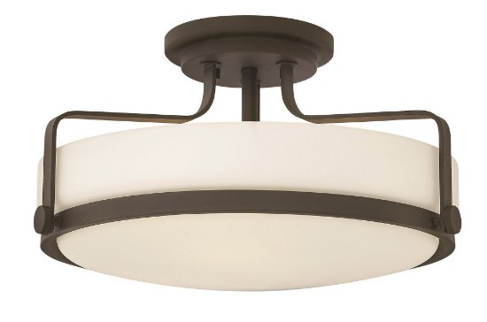 Picture of 100w Foyer Harper MED Etched Opal Oil Rubbed Bronze Semi Flush Mount