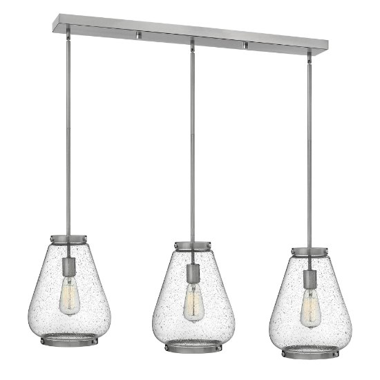 Picture of 100w Pendant Finley MED Clear Seedy Brushed Nickel Pendant Pairings