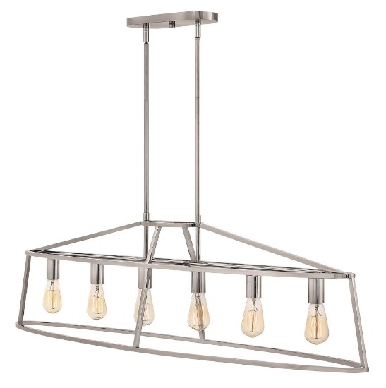 Foto para 100w Chandelier Middleton MED Polished Nickel Stem Hung Linear