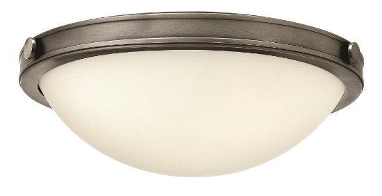 Foto para 40w Foyer Maxwell MED Etched Opal Antique Nickel Flush Mount