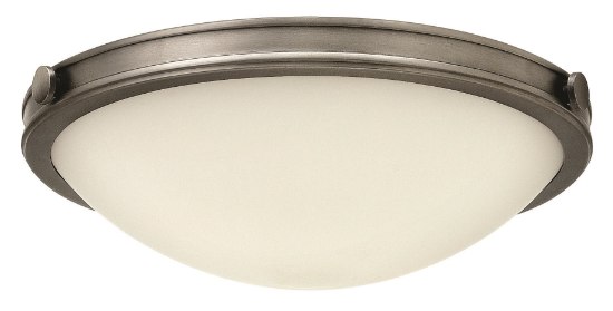 Foto para 60w Foyer Maxwell MED Etched Opal Antique Nickel Flush Mount