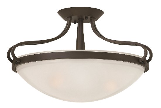 Foto para 100w Foyer Paxton MED Clear Etched Olde Bronze Semi-flush Mount