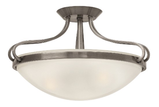 Picture of 100w Foyer Paxton MED Clear Etched Polished Antique Nickel Semi-flush Mount