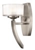 Picture of 60w Sconce Meridian G-9 Thick Faceted Clear Inside Etched Brushed Nickel