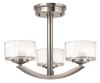 Picture of 60w Foyer Meridian G-9 Thick Faceted Clear Inside Etched Brushed Nickel Semi-flush Mount