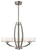 Picture of 60w Chandelier Meridian G-9 Thick Faceted Clear Inside Etched Brushed Nickel Three Light