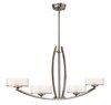 Picture of 60w Chandelier Meridian G-9 Thick Faceted Clear Inside Etched Brushed Nickel Stem Hung Linear