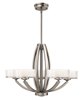 Picture of 60w Chandelier Meridian G-9 Thick Faceted Clear Inside Etched Brushed Nickel Stem Hung