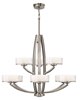 Picture of 60w Chandelier Meridian G-9 Thick Faceted Clear Inside Etched Brushed Nickel Two Tier Foyer