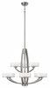 Foto para 60w Chandelier Meridian G-9 Thick Faceted Clear Inside Etched Brushed Nickel Two Tier Foyer