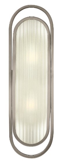 Foto para 60w Sconce Astor CAND Ribbed Etched Brushed Nickel Two Light Sconce