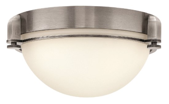 Picture of 60w Foyer Logan MED Etched Opal Antique Nickel Flush Mount