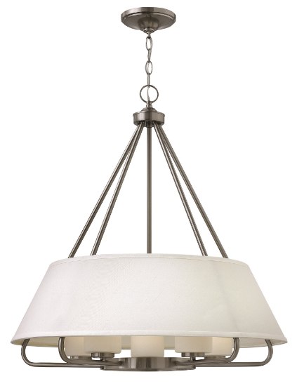 Picture of 60w Chandelier Cole MED Etched Opal Brushed Nickel Single Tier Foyer