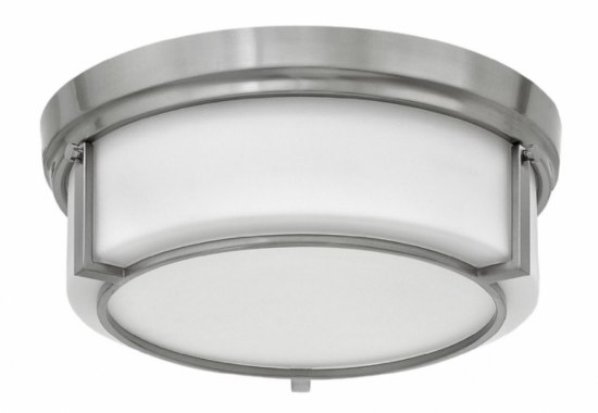 Foto para 60w Foyer Weston MED Etched Opal Brushed Nickel Flush Mount