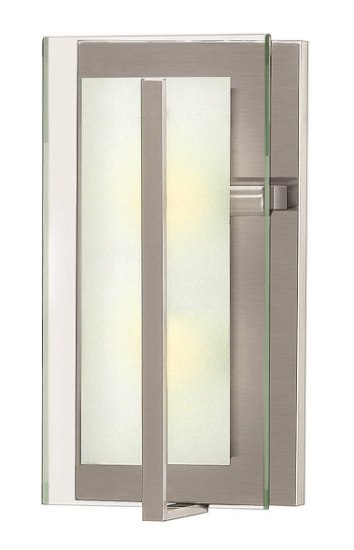 Picture of 60w Sconce Latitude CAND Clear Beveled Inside-Etched Brushed Nickel Two Light Sconce