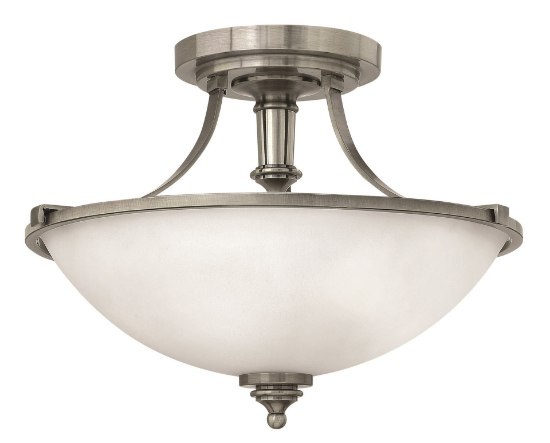 Foto para 32w Foyer Truman LED Etched Opal Antique Nickel Semi-flush Mount