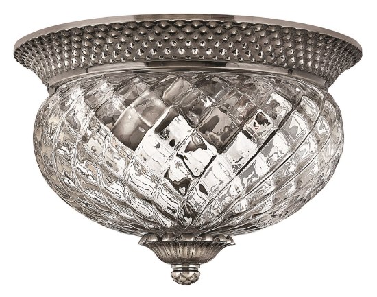 Picture of 60w Bath Plantation MED Clear Optic Polished Antique Nickel Flush Mount