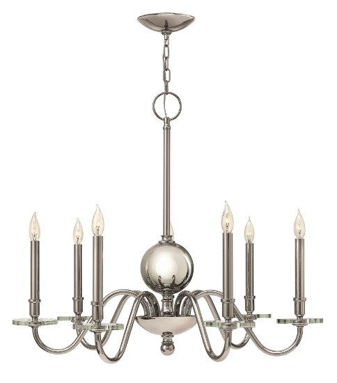 Foto para 60w Chandelier Everly CAND Polished Nickel Single Tier