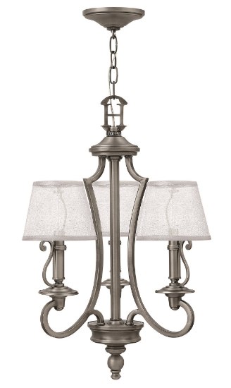 Picture of 60w Chandelier Plymouth CAND Polished Antique Nickel Three Light