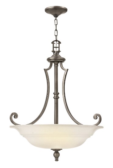 Picture of 75w Foyer Plymouth MED Etched Opal Polished Antique Nickel Inverted Pendant