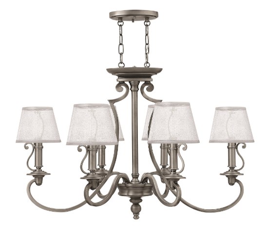 Picture of 60w Chandelier Plymouth CAND Polished Antique Nickel Single Tier Foyer