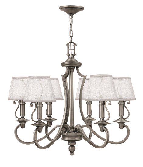 Picture of 60w Chandelier Plymouth CAND Polished Antique Nickel Single Tier Foyer