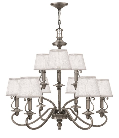 Picture of 60w Chandelier Plymouth CAND Polished Antique Nickel Two Tier Foyer