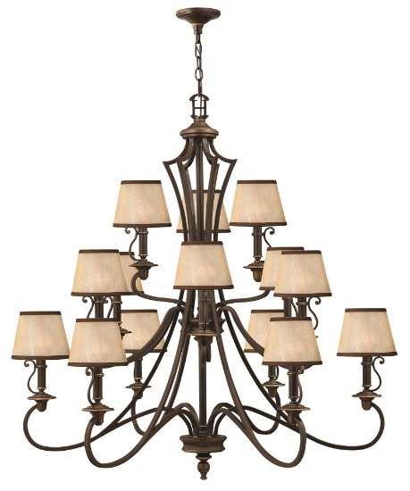 Foto para 40w Chandelier Plymouth CAND Olde Bronze Three Tier Foyer