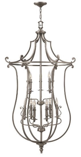 Picture of 60w Chandelier Plymouth CAND Polished Antique Nickel Two Tier