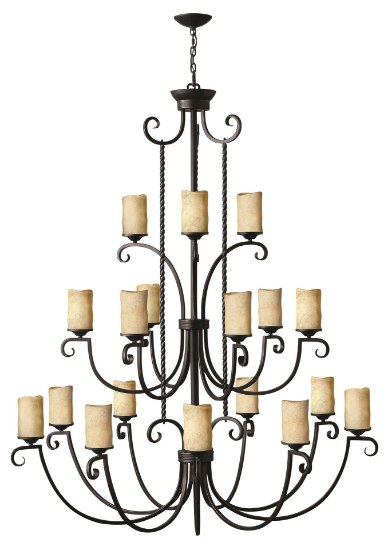 Picture of 60w Chandelier Casa MED Antique Scavo Olde Black Three Tier Foyer