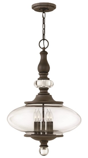 Foto para 60w Chandelier Wexley CAND Clear Oil Rubbed Bronze Single Tier