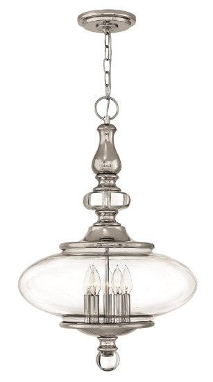 Picture of 60w Chandelier Wexley CAND Clear Polished Nickel Single Tier