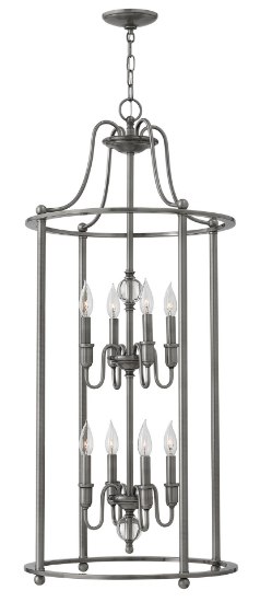 Picture of 60w Chandelier Elaine CAND Polished Antique Nickel Two Tier Foyer