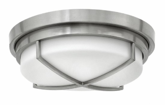 Foto para 60w Foyer Halsey MED Etched Opal Brushed Nickel Flush Mount