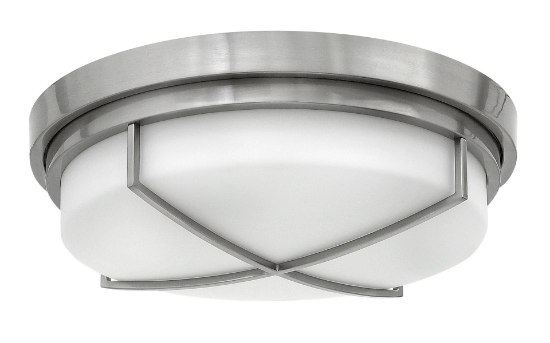 Picture of 60w Foyer Halsey MED Etched Opal Brushed Nickel Flush Mount