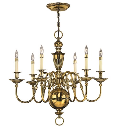 Foto para 60w Chandelier Cambridge CAND Burnished Brass Single Tier Foyer