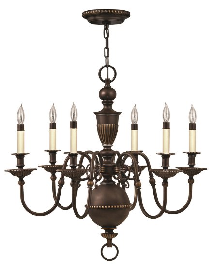 Foto para 60w Chandelier Cambridge CAND Olde Bronze Single Tier Foyer