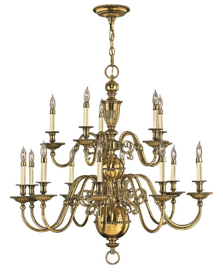 Picture of 40w Chandelier Cambridge CAND Burnished Brass Two Tier Foyer