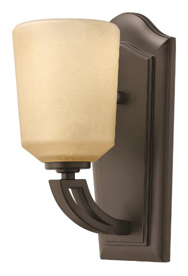 Picture of 100w Sconce Parker MED Light Amber Etched Linen Buckeye Bronze