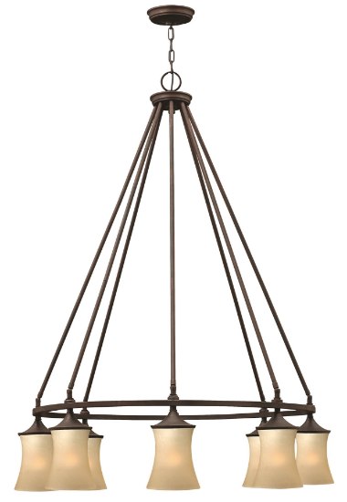 Picture of 100w Chandelier Thistledown MED Amber Linen Victorian Bronze Downlight Foyer