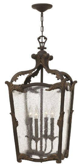 Picture of 60w Foyer Sorrento CAND Clear Seedy Aged Iron Single Tier Foyer