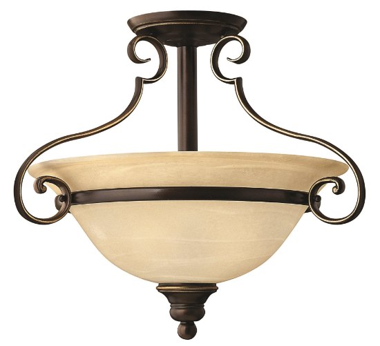 Picture of 75w Foyer Cello MED Vintage Faux Alabaster Antique Bronze Semi-flush Mount