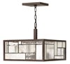 Picture of 60w Foyer Mondrian CAND Copper Foil Bound Glass Panels Buckeye Bronze Semi-flush Mount