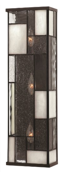 Picture of 60w Sconce Mondrian CAND Copper Foil Bound Glass Panels Buckeye Bronze