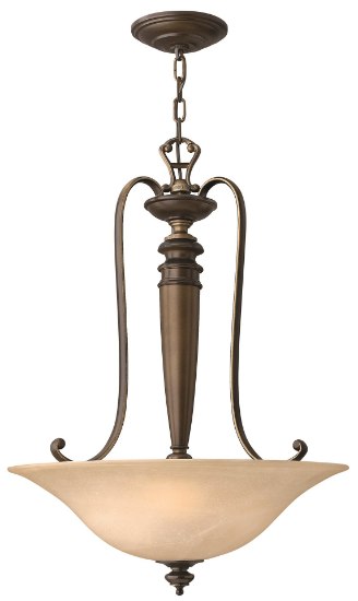 Foto para 100w Foyer Dunhill MED Vintage Faux Alabaster Royal Bronze Inverted Pendant