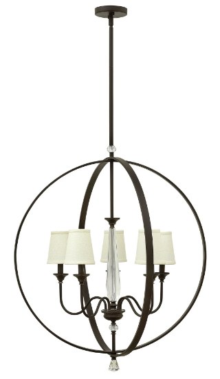 Picture of 60w Chandelier Waverly CAND Oil Rubbed Bronze Stem Hung Foyer