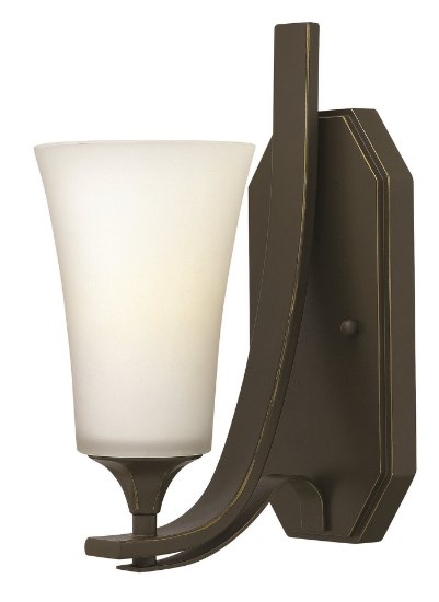 Foto para 100w Bath Brantley MED Etched Opal Olde Bronze Sconce