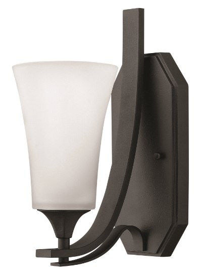 Foto para 100w Sconce Brantley MED Etched White Textured Black