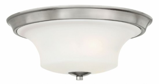 Foto para 32w Bath Brantley LED Etched Opal Brushed Nickel Flush Mount