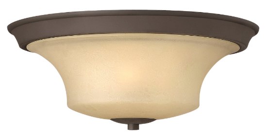 Foto para 60w Foyer Brantley MED Marbled Amber Oil Rubbed Bronze Flush Mount